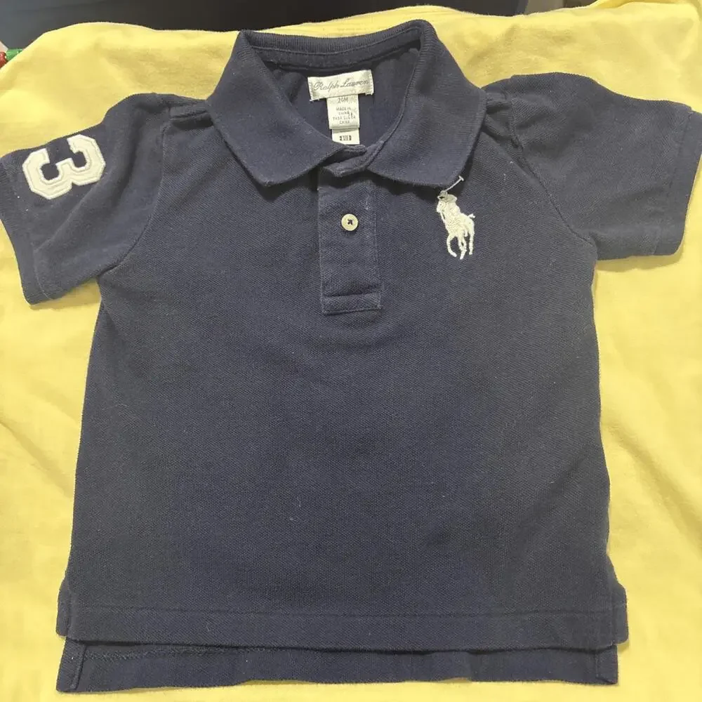 Ralph Lauren Classic Polo Shirt for Kids - Navy Blue